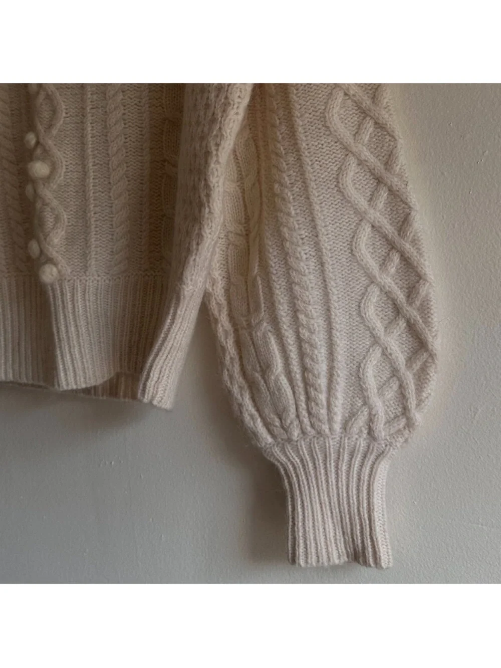 J. Crew x Demylee Cream Cable Knit Women's Sweater - Classic Crewneck